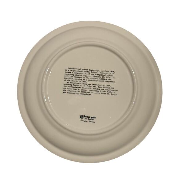 Evangelical Congregation Redeemer St Louis 60th Anniversary Collector Plate - Picture 3 of 5